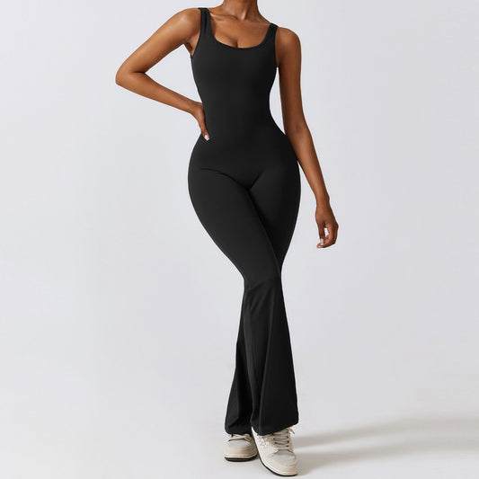 Women's +PRO Flare Jumpsuit with Open Back