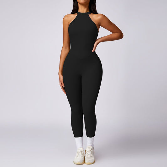 Women´s +PRO Long Sports Jumpsuit with Halter Neck