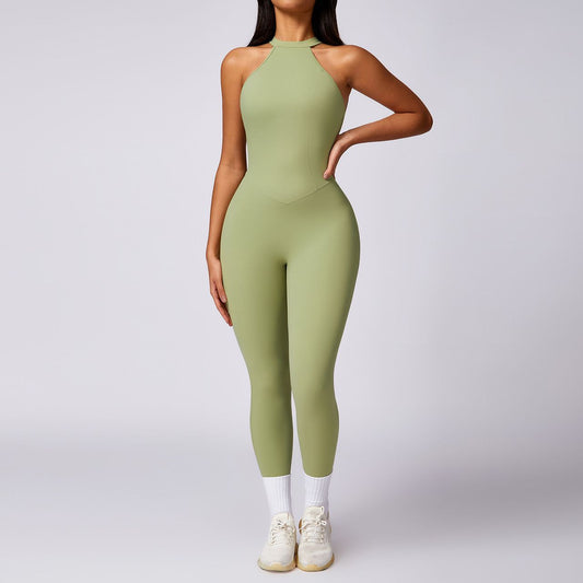 Women´s +PRO Long Sports Jumpsuit with Halter Neck