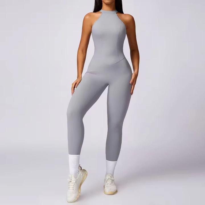 Women´s +PRO Long Sports Jumpsuit with Halter Neck