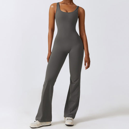 Women's +PRO Flare Jumpsuit with Open Back